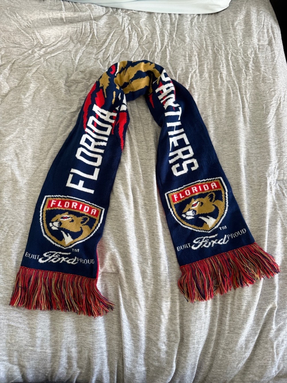 Ford Florida Panthers Navy Blue Red Gold Team Scarf